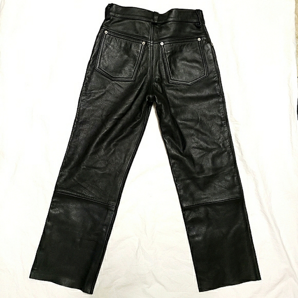 Womens Originals Black 100% Leather Pants Size 30